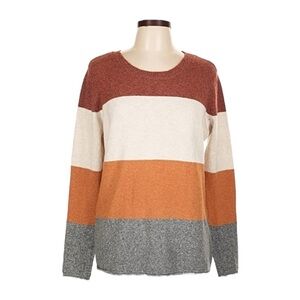 Pinque Design Studios Colorblock Sweater Rust Stone XXL NWT Plus Size Cozy Knit